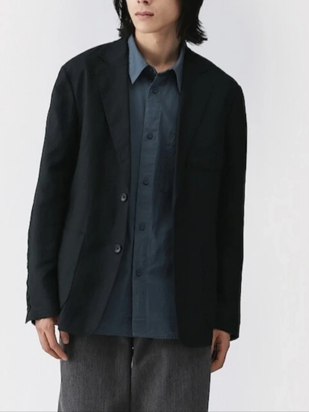 NEW!!! M's Washed linen jacket MEN, Medium, Black, Retail Price $129.95 USD